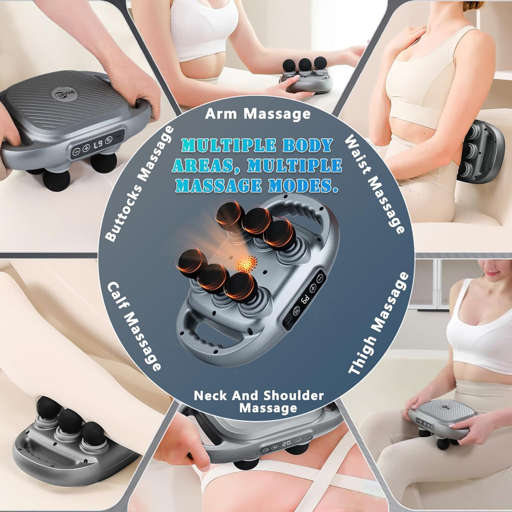 6-Head Deep Tissue Massage Gun | Full Body Muscle Relief